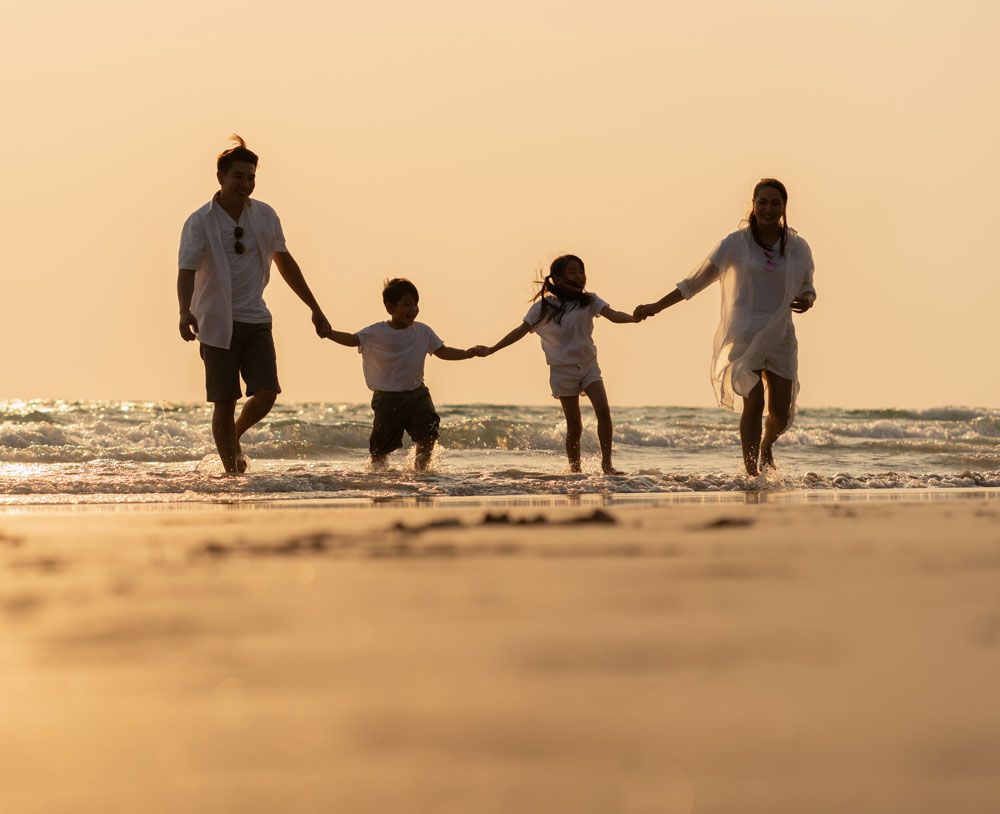 Family Holiday Photo on the beach