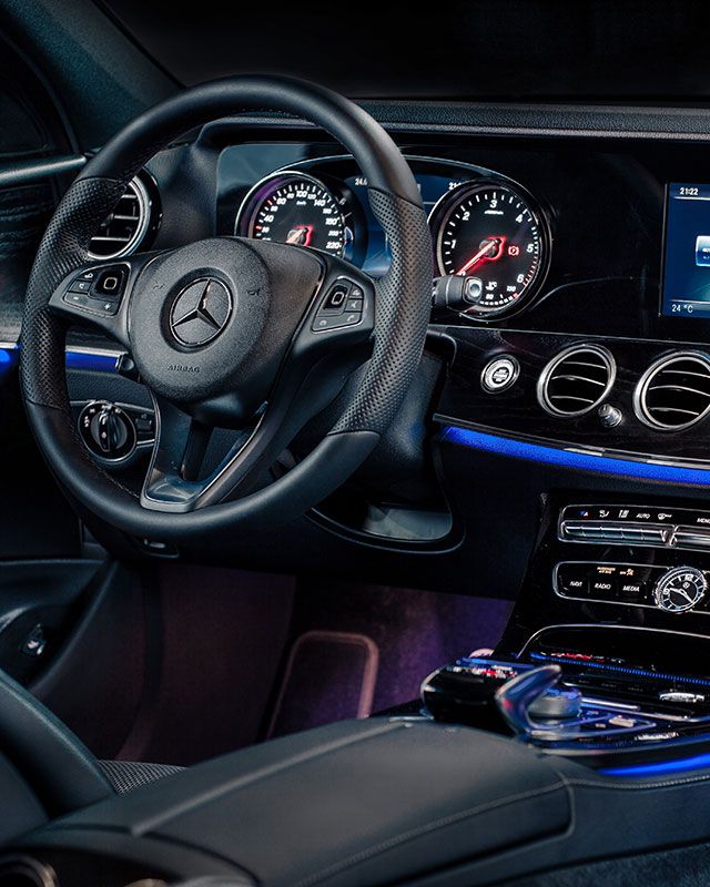 The inside of one of our cars